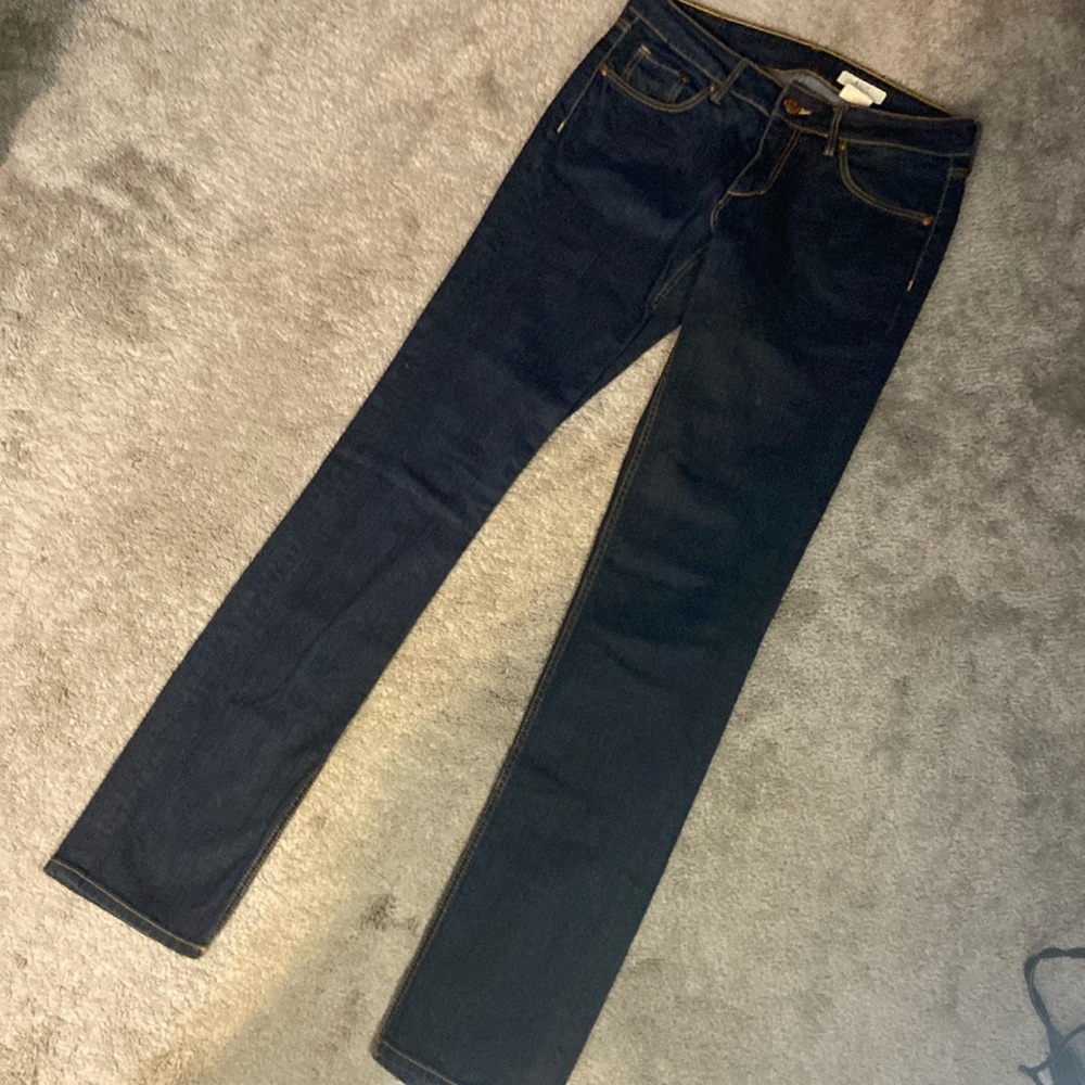 &Denim Slim Leg Skinny Denim Blue Dark Wash Jeans Women's Size 27 Waist